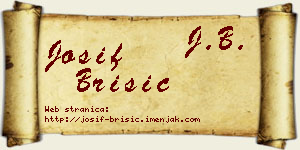 Josif Brisić vizit kartica